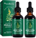 Extrait de feuille de Mullein pour les poumons, gouttes de Mullein pour les poumons, gouttes de chlorophylle de Mullein pour les poumons, suppléments à base de plantes de Mullein avec de la chlorophylle (2paquet)