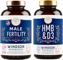 WINDSOR BOTANICALS HMB mit Vitamin D3 und Kalzium und männlichen Fruchtbarkeit Unterstützung Bundle