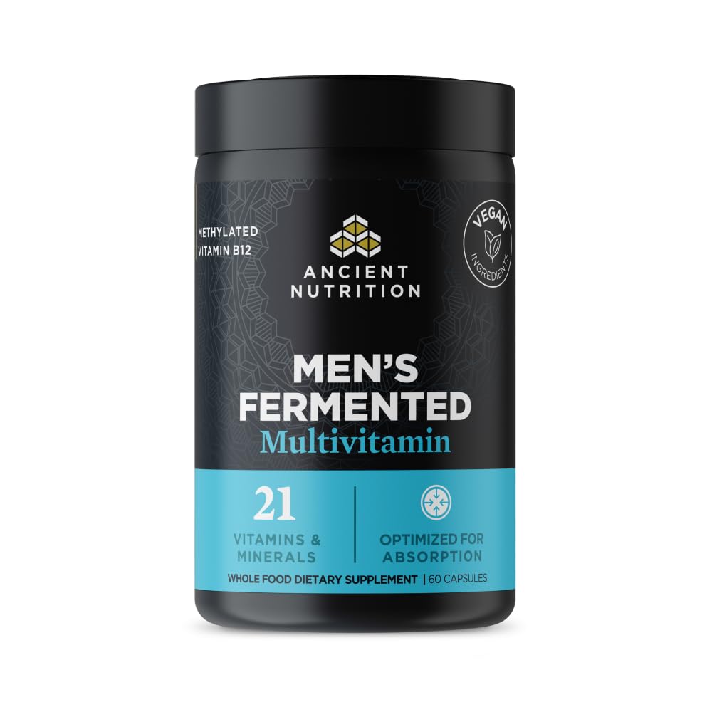 Antica Nutrizione Multivitamina per Uomo, Multivitamina Fermentata Uomo con Vitamina A, C, D, E, K, Zinco & Magnesio, Supporto Immune, Vegan, 60 Ct