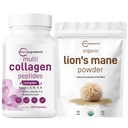 Micro-ingrédients Multi Collagène Complexe et Lions Mane Champignon Supplément Poudre Paquet 2 Paquet de Pâtisserie Collagène Herbacée Peptides