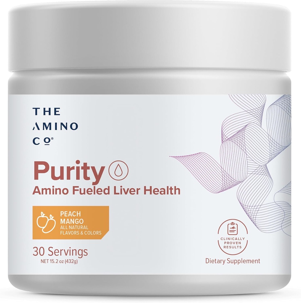 Le commandant d'Amino. Pureté - Supplément de soutien du foie avec les acides aminés essentiels pour le nettoyage du foie - Boost foie santé pour le soutien optimal du foie- Pêche Mango, 30 portions