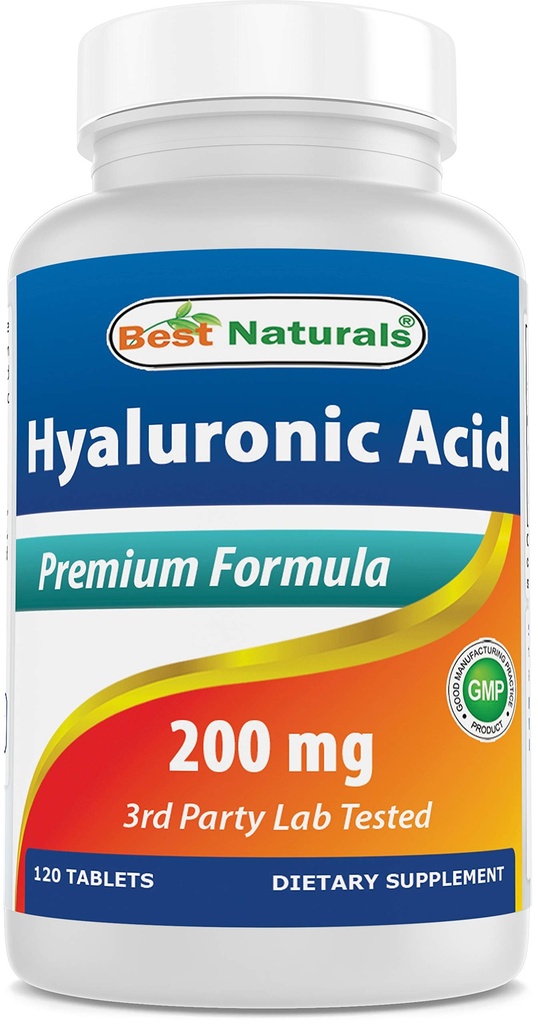 Best Naturals Hyaluronsäure 200 mg 120 Tabletten (Non-GMO, Glutenfrei) - Fördert jugendliche gesunde Haut und gesunde Gelenkfunktion (120 Count (Pack von 1))