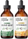 Wild & Organic Olive Leaf Tincture 4 fl oz & Astragalus Tincture 4 fl oz
