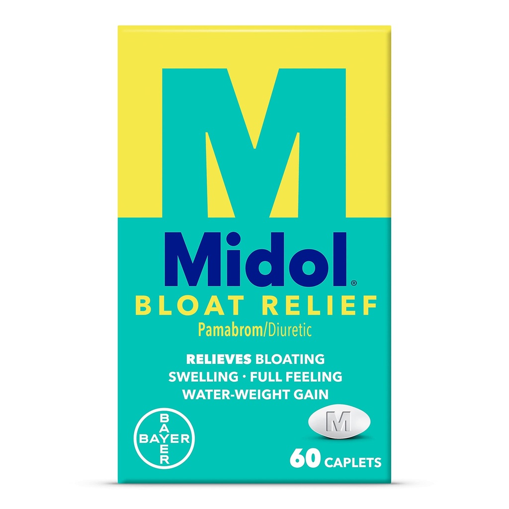 Midol Bloat Relief Caplets mit Pamabrom, Glauben Bloating Symptome vor und während Ihrer Periode, bietet bis zu 6 Stunden Relief für Frauen, 60 Zähler