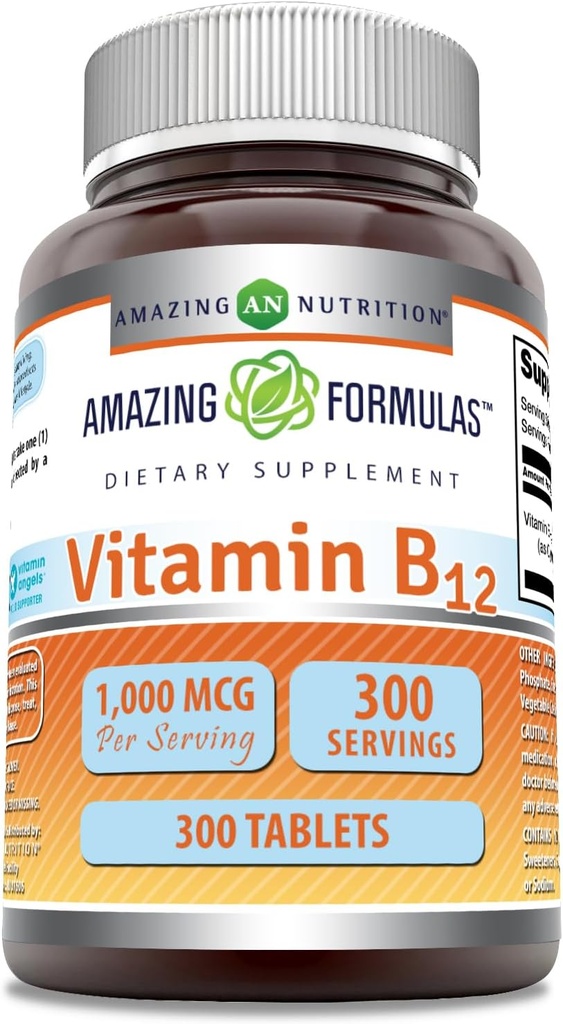 Erstaunliche Formeln Vitamin B12 Ergänzung | 1000 Mcg pro Servieren | Tabletten | Non-GMO | Gluten-Free | Made in USA (1 Pack, 300 Count)