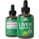 Detox & riparazione del fegato organico di USDA. Gocce liquide 6-in-1 con il cardo del latte organico, estratto di carciofo e altro.