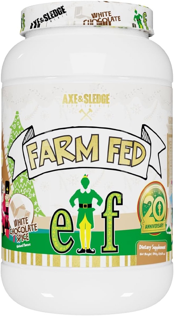 Axt & Sledge Farm Fed 100% Whey Protein Isolat mit Verdauungsenzymen (ELF White Chocolate Spice - 22G)