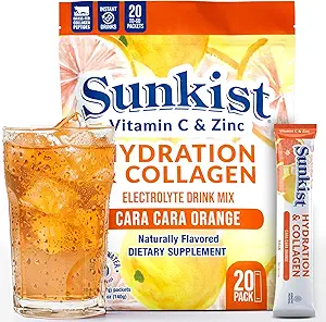 La bevanda alcolica del collagene del chicco congelato miscela - Hydration Cara-Cara Orange Electrolyte Drink per le donne con vitamina C, zinco, peptidi del collagene, naturalmente aromatizzato - 20 confezioni