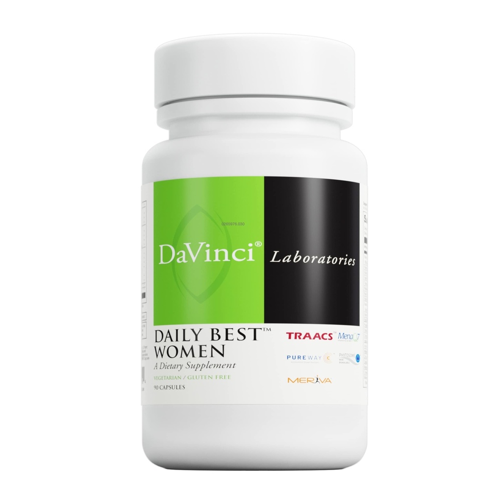 DAVINCI Labs - Les meilleures femmes au quotidien - Supplément alimentaire avec vitamine B6, vitamine B12 vitamine C, vitamine K2, et plus - Végétarien, sans gluten - 90 capsules