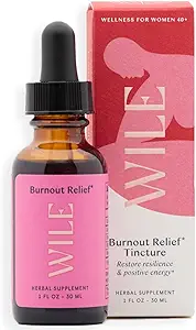 WILE Burnout Relief Tropfen für Frauen, Energie Tincture & Mood Unterstützung Ergänzung mit Ashwagandha, Rhodiola & Bacopa, Stress Unterstützung Tincture für physische und psychische Anzeichen von Stress, 1fl oz