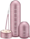 Zannaki Metal Moisture Proof Weekly Pill Organizer, Stackable Aluminium Alliage BPA Voyage libre Randonnée 7 jours Pill Box Case étanche et grand compartiment pour tenir les pilules, vitamines, huile de poisson, suppléments