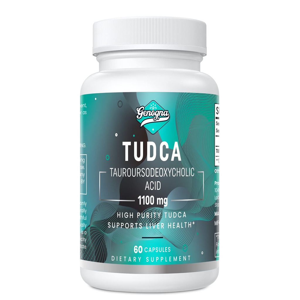 TUDCA 1100mg-Liver Support Supplement für Detox Cleanse, wasserlösliche Gallensalze mit starkem bitteren Geschmack, 60 vegane Kapseln, Non-GMO, Glutenfrei