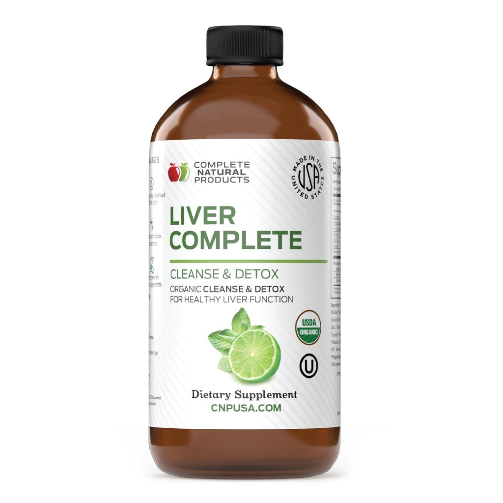 Liver Complete 16oz Support Liquid – Milchdistel, Chanca Piedra & Dandelion Root – Kräuterreiniger – Non-GMO, Bio Zutaten