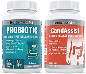 Balance ONE Probiotic & CandAssist Bundle (en anglais seulement) 15 milliards Probiotic (en anglais seulement) Nettoyage naturel avec acide caprylique, berbère