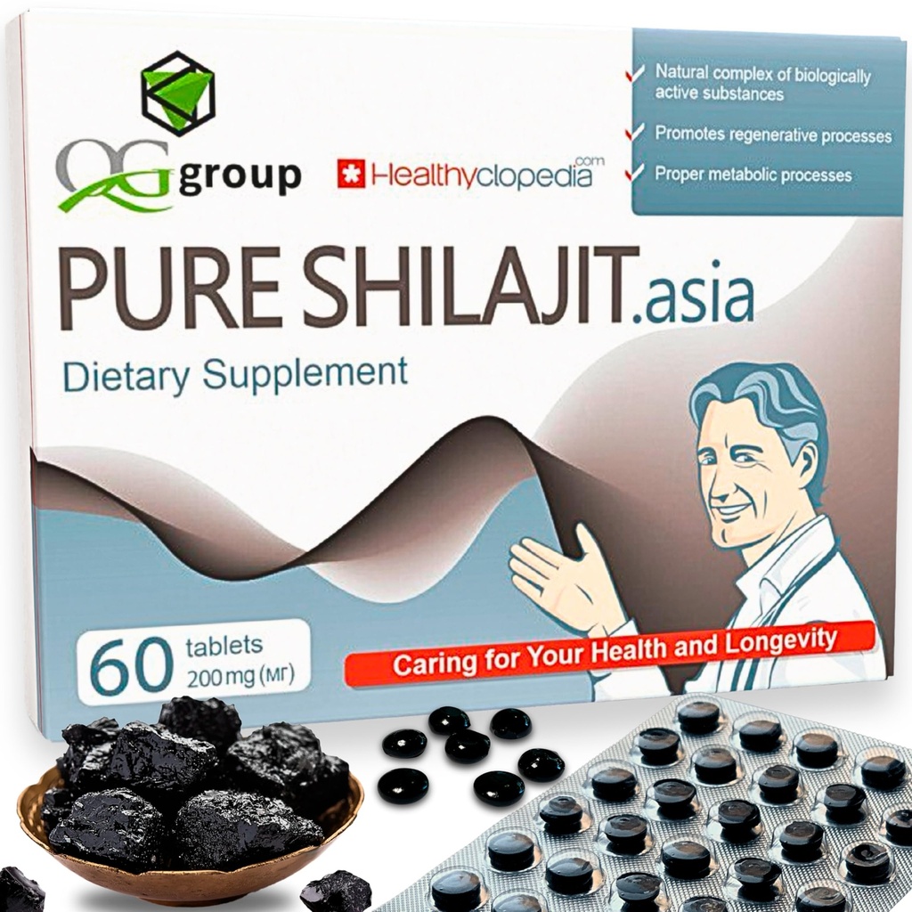 Natürliche reine Shilajit Tablets Analog Raw Resin Mumiyo Dry Drops 60 Tablets - 200mg 100% Himalaya-Ergänzung mit 85+ Trace-Mineralien für Energie & Stoffwechsel, Immununterstützung - Ideal für Männer & Frauen