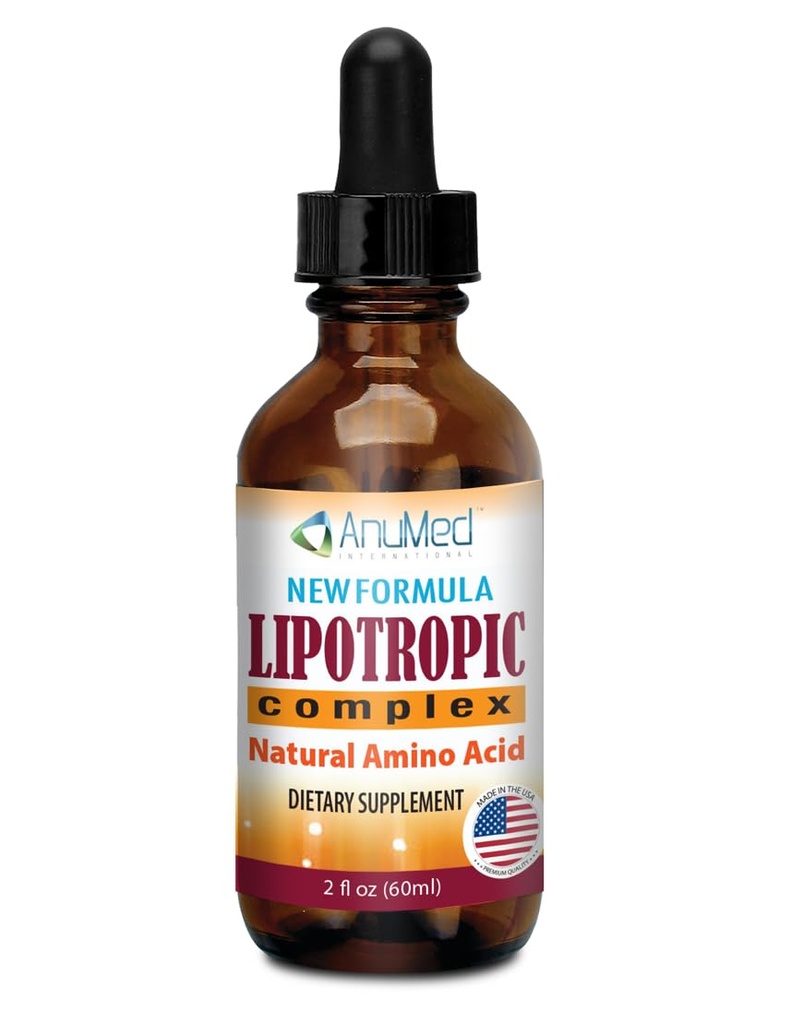 ANUMED - Lipotrope komplexe Flüssigkeitstropfen mit Vitamin B12, B6, Folsäure, Cholin, Inositol für Lebergesundheit, Natürlicher Reiniger, Detox + Boosts Natürliche Energiestufen. Vegan, Non-GMO, Glutenfrei (2oz)