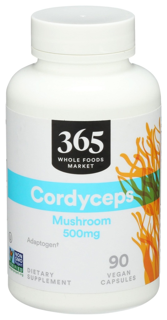 365 von Whole Foods Market, Cordyceps Mushroom Vegan Kapseln, 500mg, 90 Count