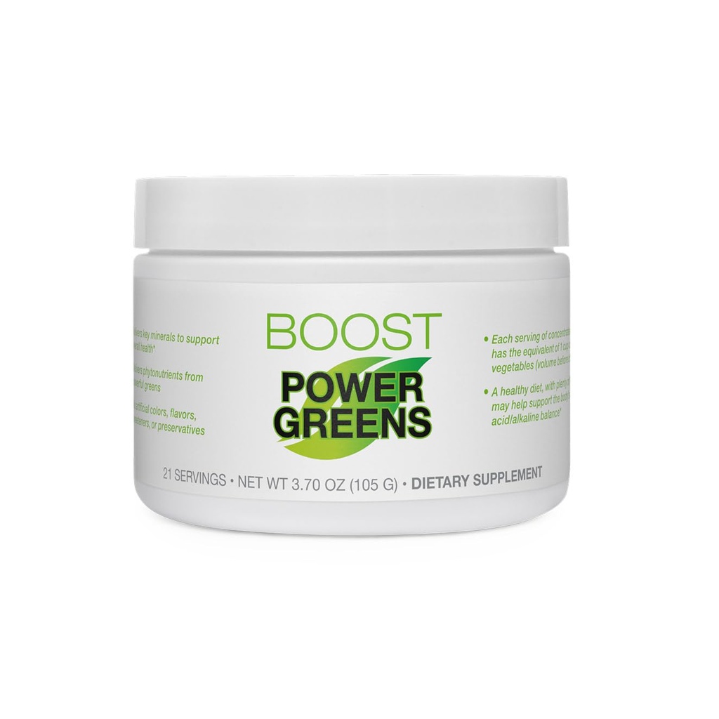 BODi Power Greens Boost - pour les femmes et les hommes - Supplément super-alimentaire avec des phytonutriments d'épinards, de Chlorella, de concombres, de Kale, de Celery & Matcha - Pas de couleurs artificielles ou de saveurs, 21 portions
