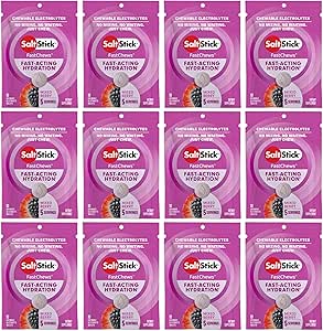 SaltStick Elektrolyt FastChews - 120 Count Mixed Berry Flavor - Elektrolyt Tabletten für Hydration, Salz Tabs - 10 Count (Pack von 12)