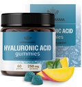 HERBAMAMA Hyaluronsäure-Gummien - 250mg reine Hyaluronsäure für Haare, Haut und Nägel Unterstützung - Vegan, Non-GMO Haut-Elastizitätsergänzung - 60 Pectin-Based Mango-Flavored Chews