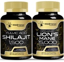 WELLNESS LABSRX Lions Mane Supplemento capsule con Shilajit Himalayan capsule | Bundle