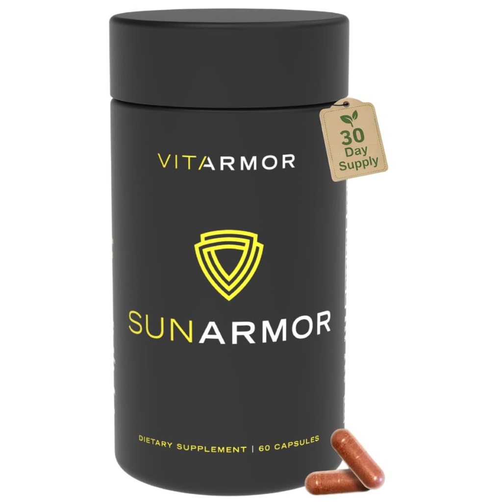 SunArmor, Nahrungsergänzung mit Polypodium Fights Die Zeichen der Photoaging, Verwendung mit Sonnencreme, Dermatologe entwickelt, 60 Kapseln