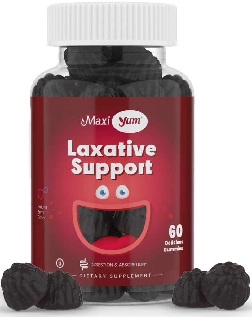 Gommie Lassative naturali per adulti e bambini – Non OGM e Vegan Senna Sgabello Softener Gummies – Lassativi masticabili per il supporto alla costipazione (60 Conte)