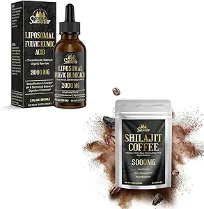 Liquido Liposomal Fulvic Humic Acid Supplement & 5000MG Shilajit Caffè per il fuoco, energia