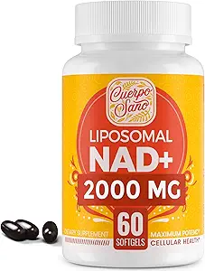 Supplément NAD 2000 MG, NAD+ liposomique avec une absorption élevée, plus efficace que le riboside de nicotinamide, supplément de stimulation pur et plus, la défense du vieillissement, le métabolisme et les cellules, 600 softgels