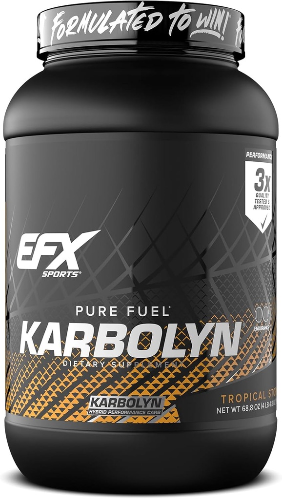 EFX Sports Karbolyn Carburant (en poudre d'hydrate de carbone à absorption rapide) Charge de glucides, énergie soutenue, récupération rapide (sans stimulant) 37 portions (tempête tropicale)