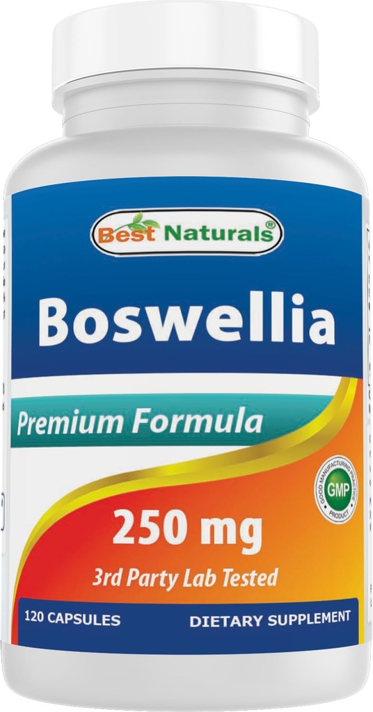 Best Naturals Boswellia Serrata Joint Health 250 mg 120 capsule - Standardizzato al 65% di acido boswellico (120 conte (pacchetto di 1))