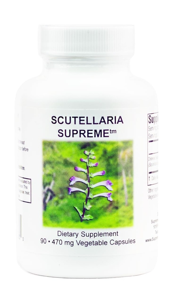 Supreme Nutrition Scutellaria Supreme, 90 Pure Chinese Skullcap Racine Capsules végétariennes
