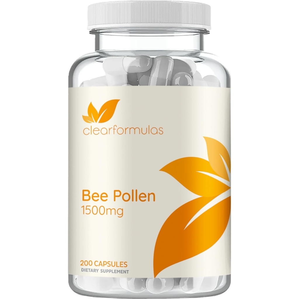High Strength Bee Pollen Supplement - Natürliche Superfood Bienen Pollen Kapseln mit Rich Nährstoff Profil mit Vitaminen Mineralien und Antioxidantien - 1500mg Servieren - Made in the US (200 Kapseln)