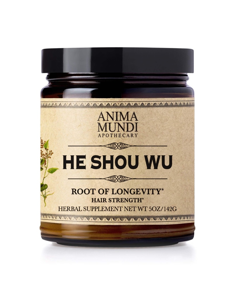 Anima Mundi Apothecary Vitamine di capelli sani - Adaptogenic He Shou Wu - Fo Ti Root Supplementi di capelli per le donne e gli uomini - Supporta anche fegato, Immune & GI Funzione (5oz / 142g)