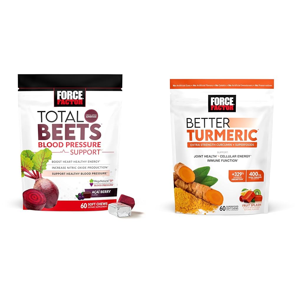 Kraftfaktor Total Beets Blutdruckunterstützung Ergänzungen mit Rübenpulver &amp; besser Kurkuma Gelenkunterstützung Ergänzung für extra Stärke Gemeinsame Gesundheit