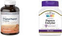 American Health Papaya Digestive Enzyme Chewable Tablets 600 Count e 21st Century Tropical Papaya Enzyme Chewable Tablets 100 Count Bundle