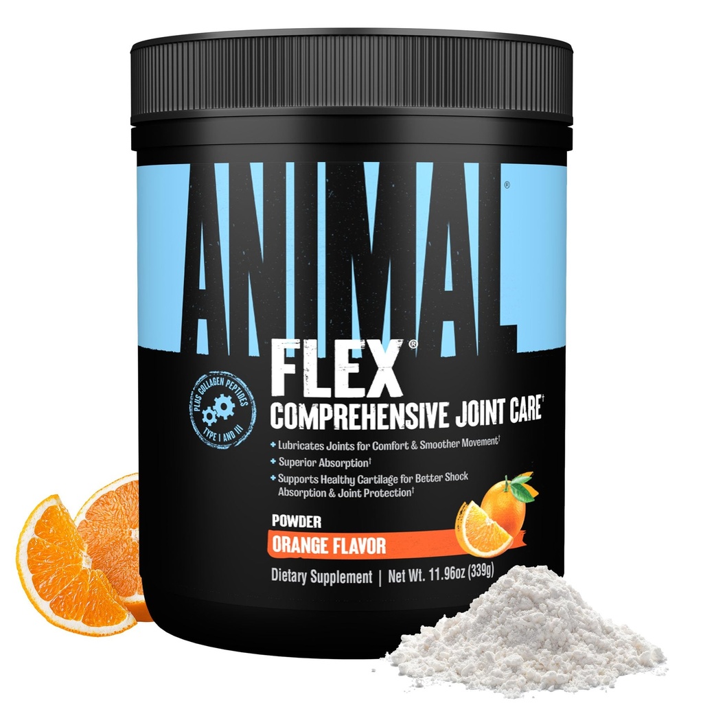 Poudre souple animale - Supplément de soutien pour soulager la douleur, réparer et restaurer les muscles avec le curcuma, la glucosamine, la chondritine, le MSM, le collagène et la boswellie, Grand goût orange, 30 scoops