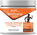 Life Extension Wellness Code® Muscle Strength & Restore Formula, Vitamina D3, ß-Hydroxy-ß-Methylbutyrate Monohydrate (HMB), Muscle Health, Gluten Free, Non-GMO, 94.2 g