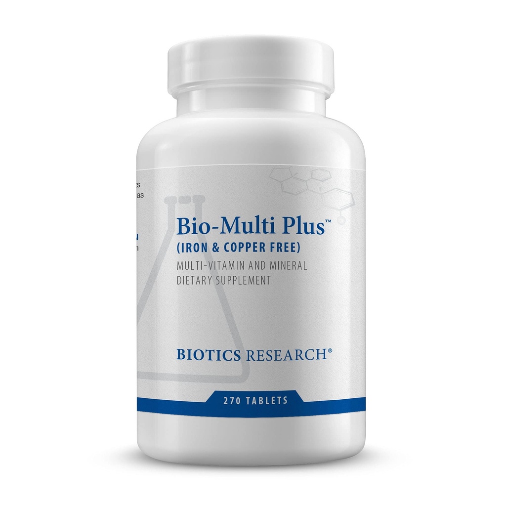 Biotics Research Bio Multi Plus Iron and Copper Free Multivitamin, Chelat Minerals, Emulsified Fat Soluble Vitamins, Iron Free, Kupfer Free, High Antioxidantien, SOD, Katalase 270 Count