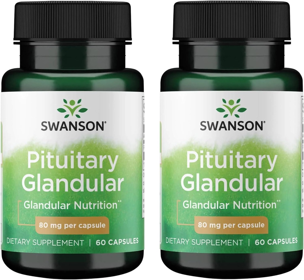 Swanson Raw Pituitary Glandular 80 Milligramme 60 Kapseln (2 Packung)