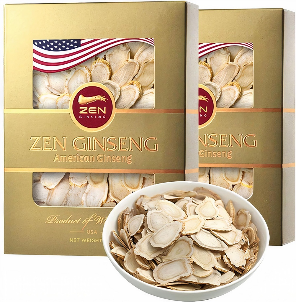 2 Boxen von American Wisconsin Ginseng Slices - Verbesserte Energie, Leistung und psychische Gesundheit für Männer und Frauen. Insgesamt 8 Oz.