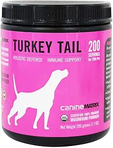 Mushroom Matrix Canine Bio Pilzpulver Türkei Schwanz Immununterstützung und ganzheitliche Verteidigung Ergänzung für Hunde, 200 Gramm (Packaging Mai Vary)