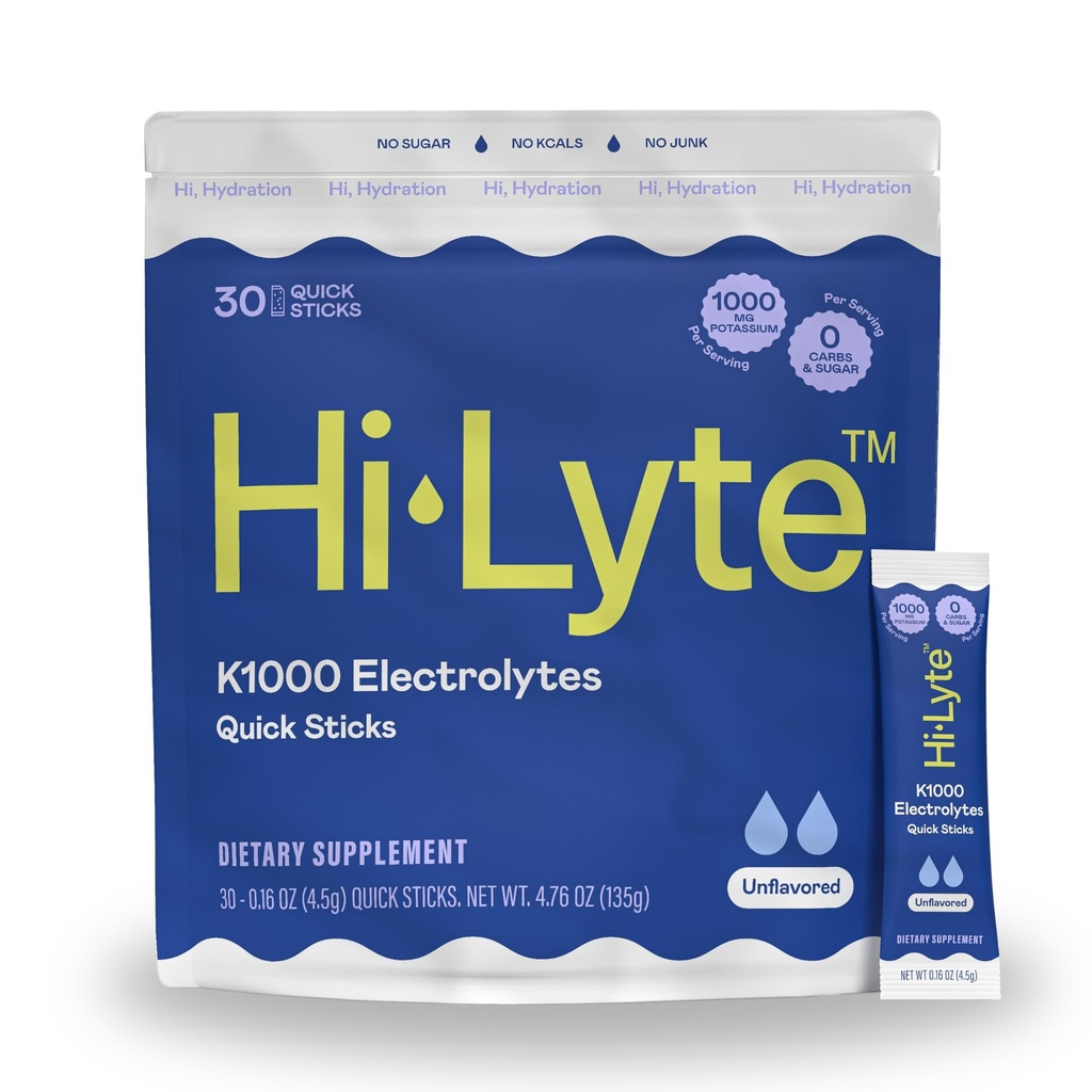 Hi-Lyte K1000 Electrolytes Sticks Keto & Performance, 30 Serve