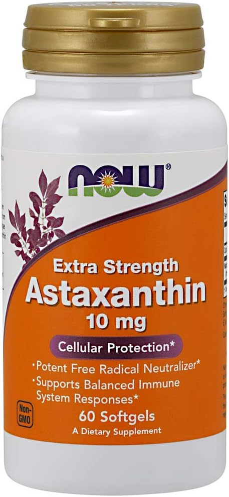 NOW Foods Astaxanthin 10 mg Softgels, 60 Softgel