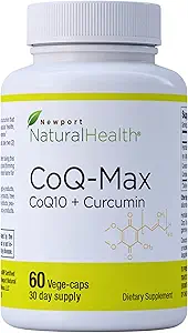 CoQ10 Max Alto assorbimento Supplemento con curcumina curcuma - 100 mg capsule - Vegan - salute del cuore, energia, Mitocondri, antiossidante con CavacurminTM, HydroQsorb® Coenzyme