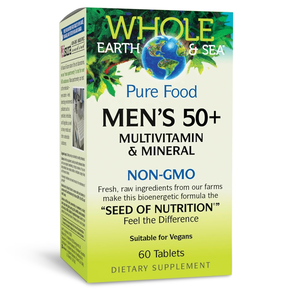 Natürliche Faktoren, Herren 50+ Multivitamin & Mineral, 1 Servierinhalte Ernährung entspricht 1⁄2 lb von Veggies, 60 Count (Pack von 1)