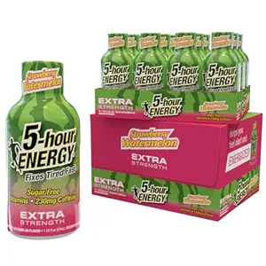 Tirs d'énergie supplémentaire de 5 heures, fraise à la pastèque Flavor, 24 comtes (1,93 Fl Oz)