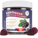 Purifier la vie sans sucre Gummées de baies aînées avec vitamine C et zinc pour les adultes et les enfants, Supplément de soutien immunitaire pour la santé respiratoire, Gummées antioxydantes de baie aînée de Sambucus - Vegan, 90 comte