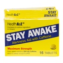 HealthA2Z® Stay Awake | 200 mg Koffein | Alertness Aid with Koffein | 3 Packungen mit 16 Tabelten (48 Tabletten insgesamt) | Maxium Strength