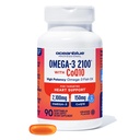 Oceanblue Omega 3 2100 avec CoQ10 de l'huile de poisson Triple Strength Supplément Combo de 1350MG EPA 650MG DHA 150MG DPA avec 150MG CoQ10 de l'huile de poisson d'orange Soutien cardiaque de 90 Softgels
